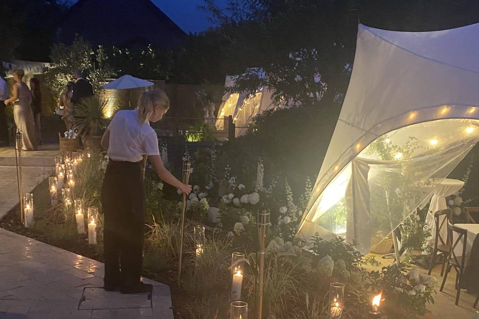 Candle lit path