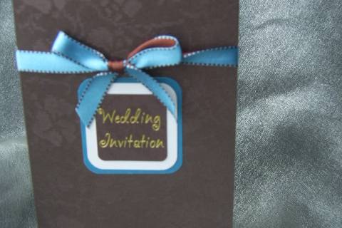 Brown & blue invitation