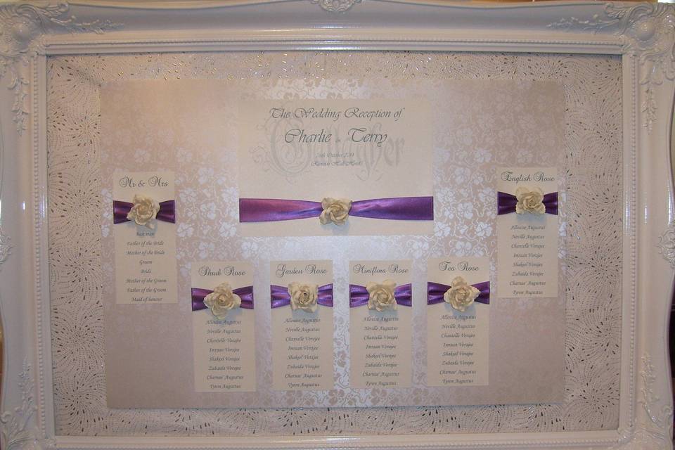 Large framed table plan