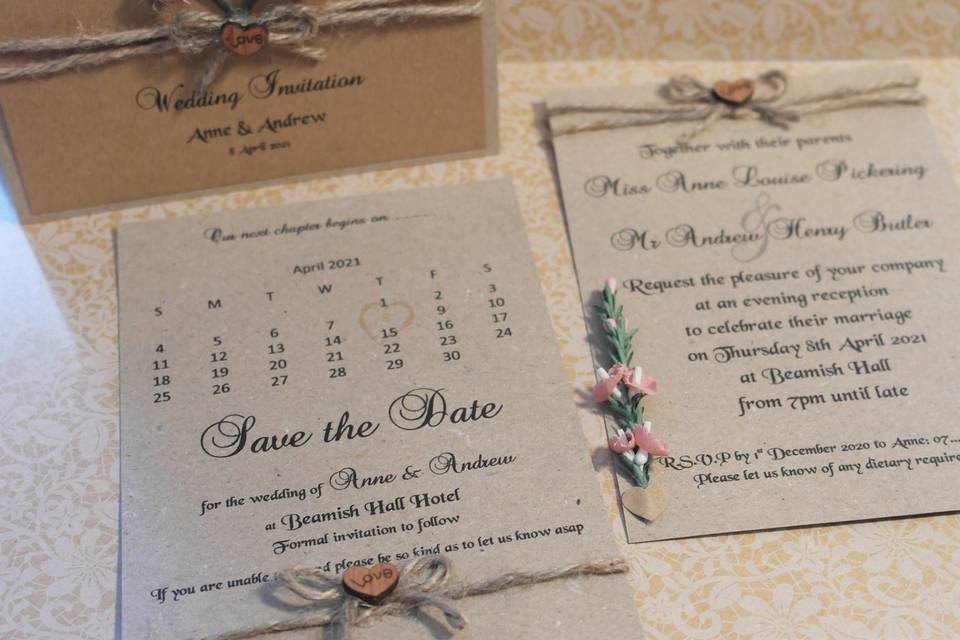 Rustic save the dates