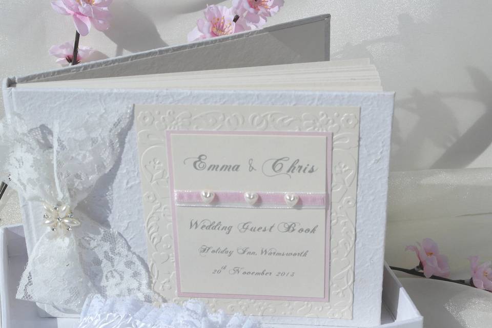 Guest book and garter