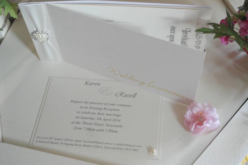 Chequebook style invitation