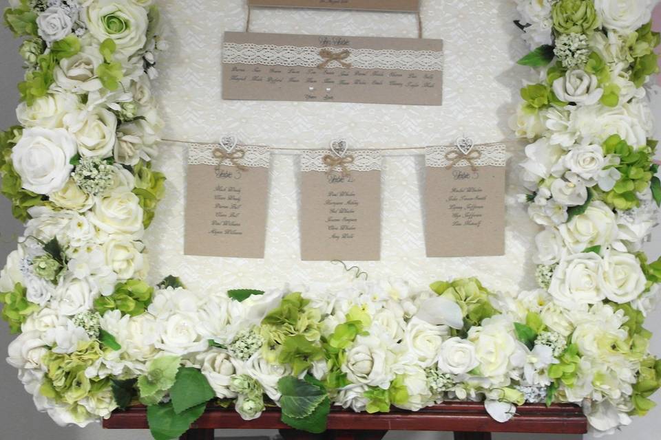 Floral frame table plan