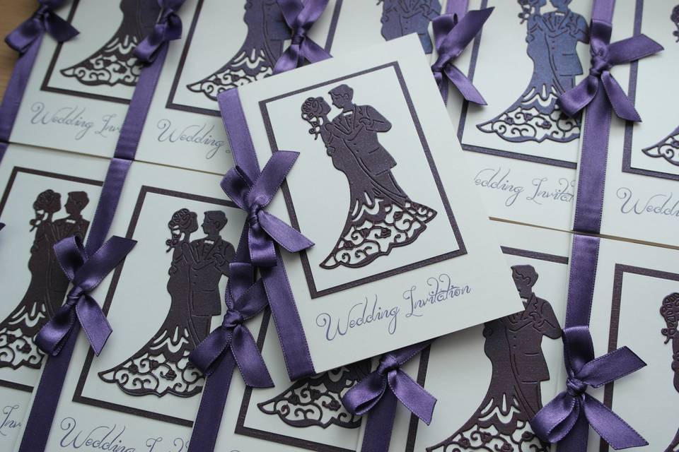 Couple purple invite