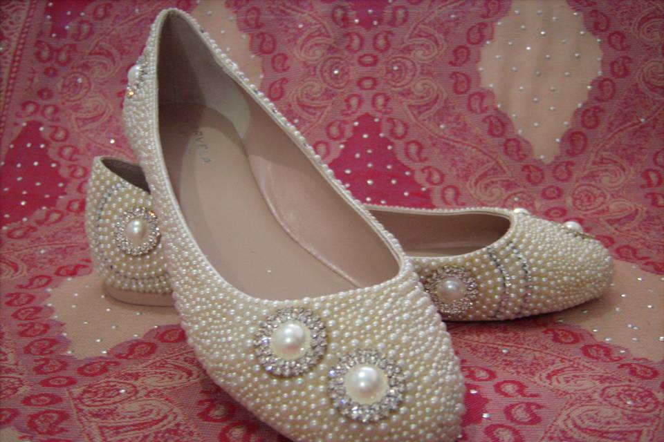 Pearl flats wedding shoes