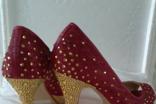 Red & gold shoes