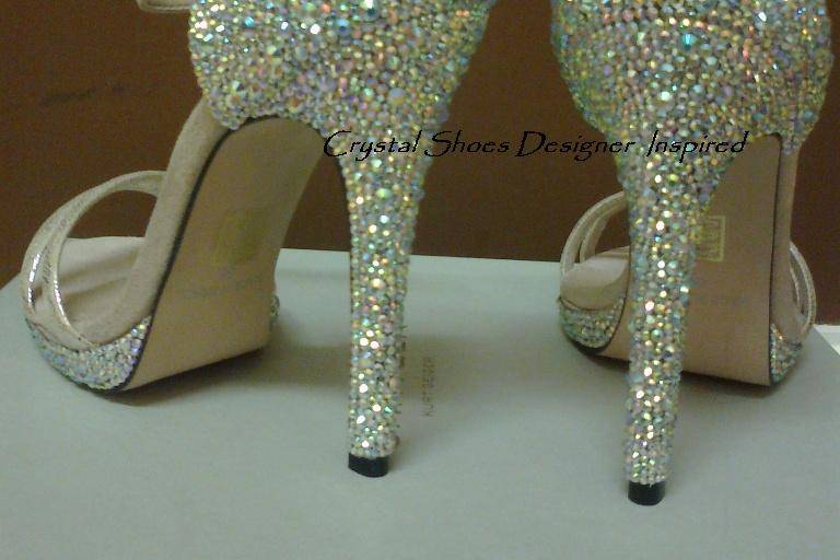 Bridal wedding crystal shoes