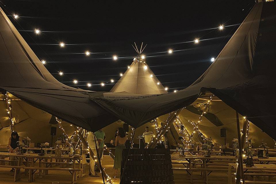 Tipi at night