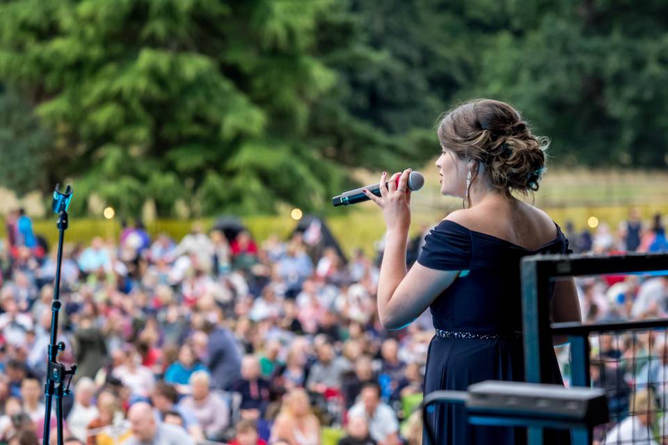 Performing before a crowd at Taverham Hall