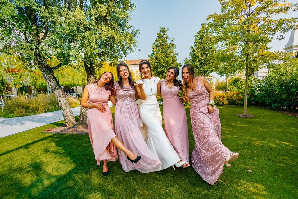 Happy bridesmaids