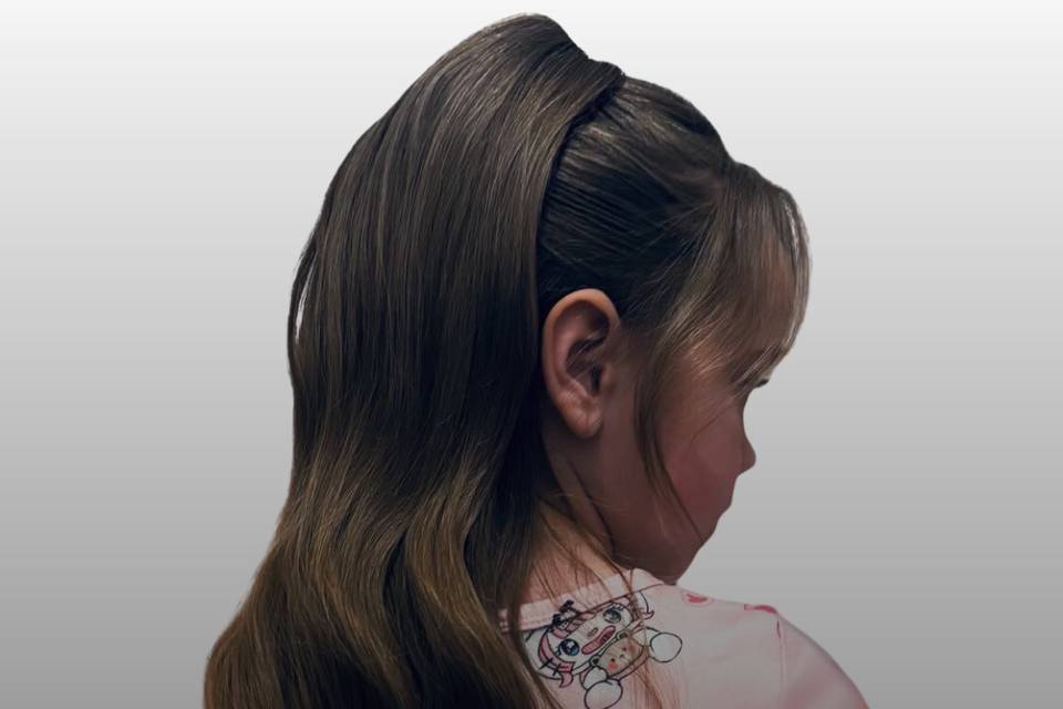 Soft Hollywood waves half up