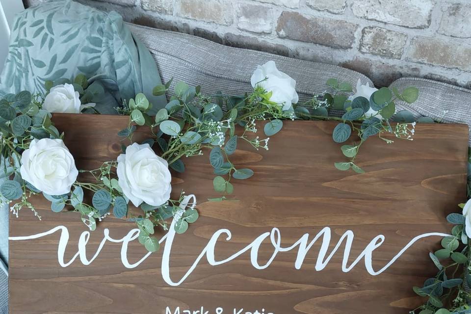 Wedding signage hand painted