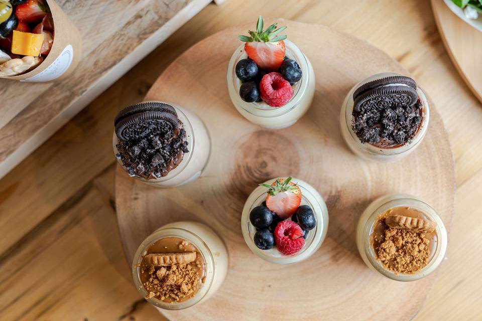 Oreo, biscoff, and summer fruits