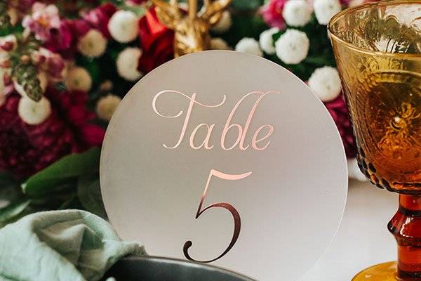 Frosted Acrylic Table number