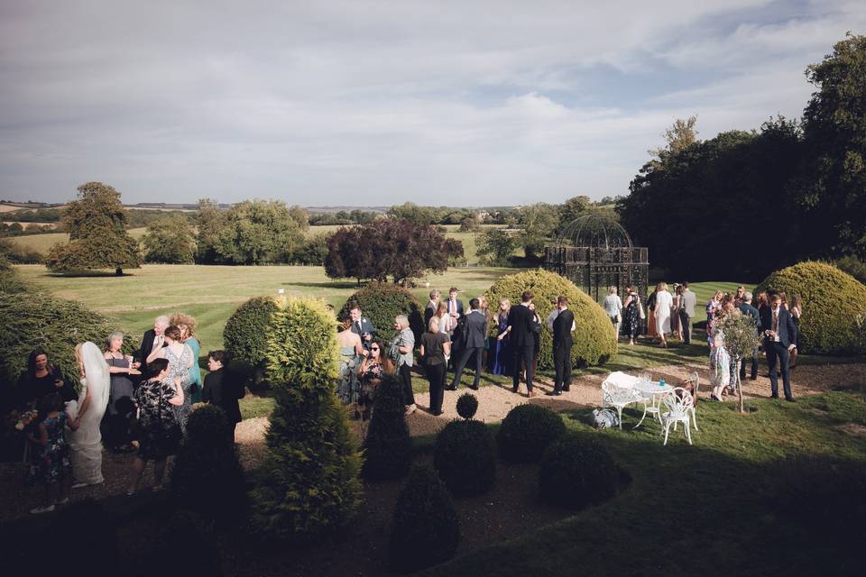 Canapes in the gardens