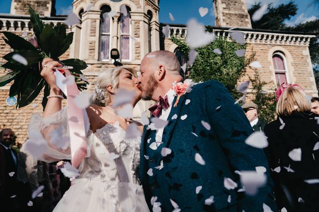 Confetti shot close up