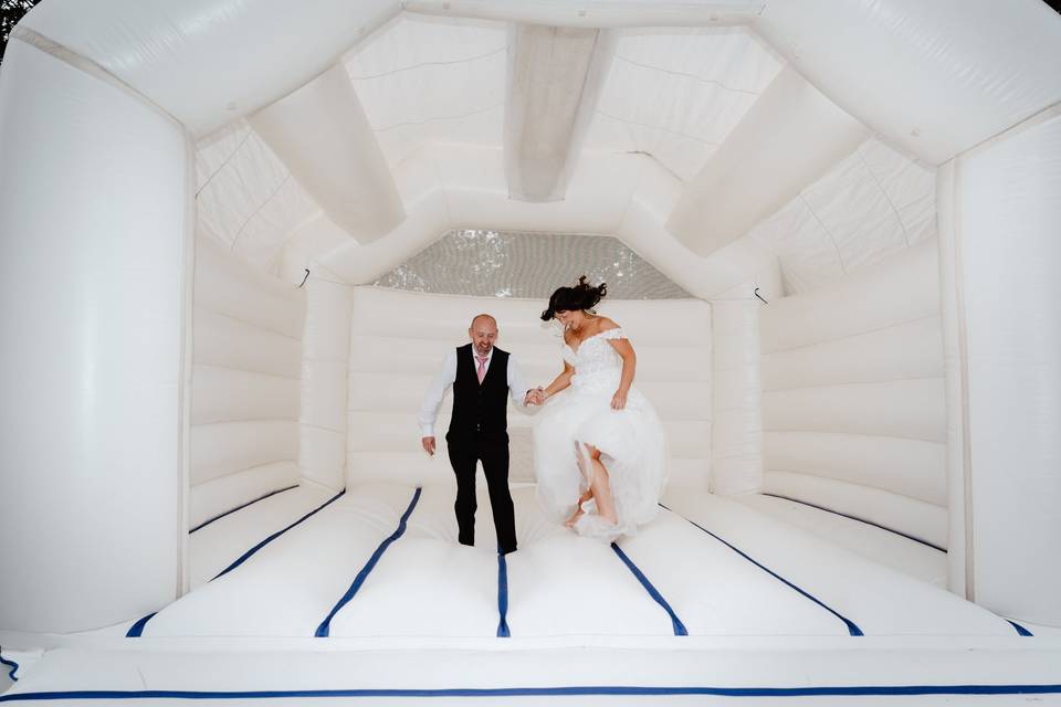 Couple on Bouncy castle