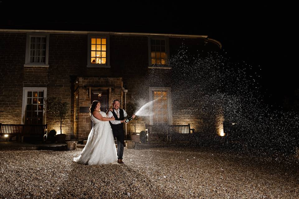Evening champagne spray
