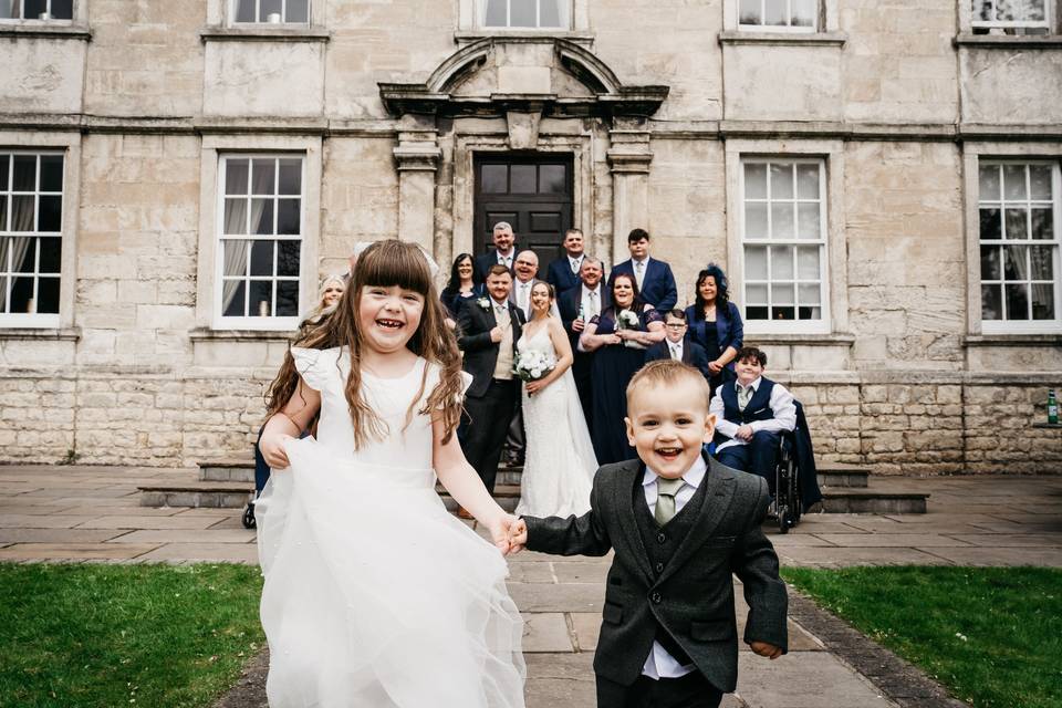 Cute flower girl and page boy
