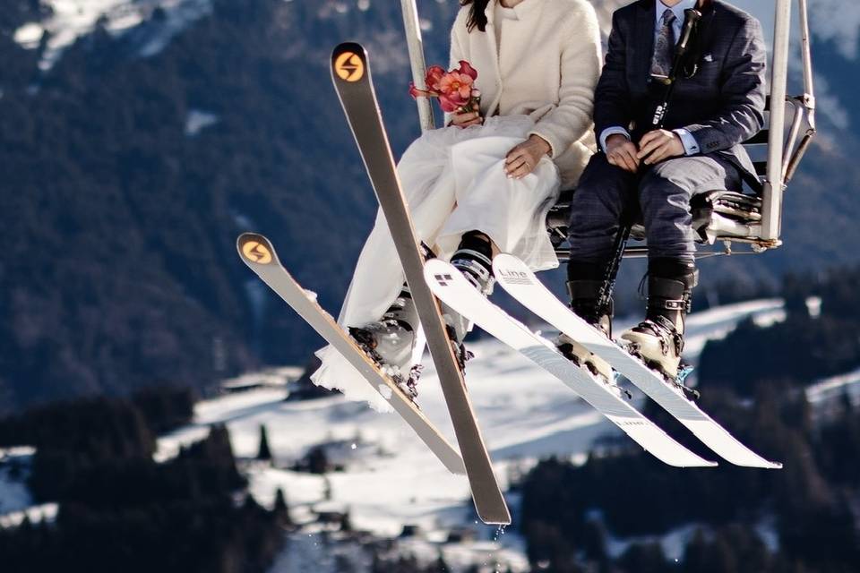 French Alps ski Wedding