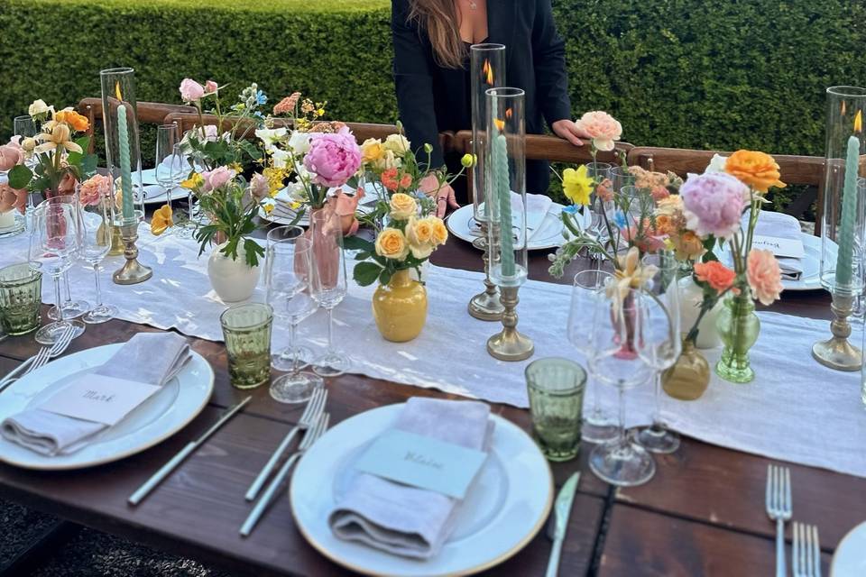 Table set up in Tuscany