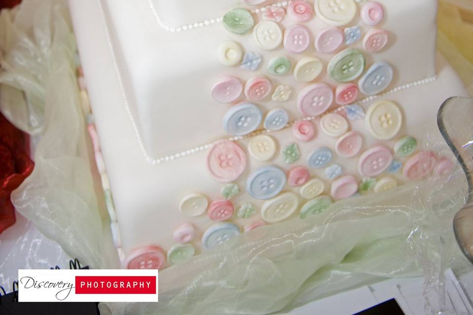 Pastel Buttons 4 Tier Cake