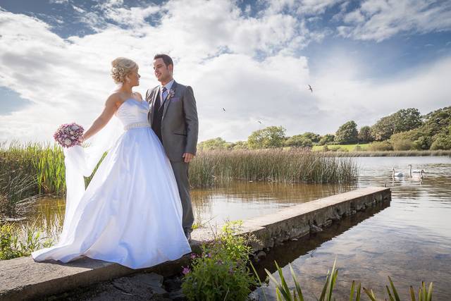 Lakeside bridal shoot
