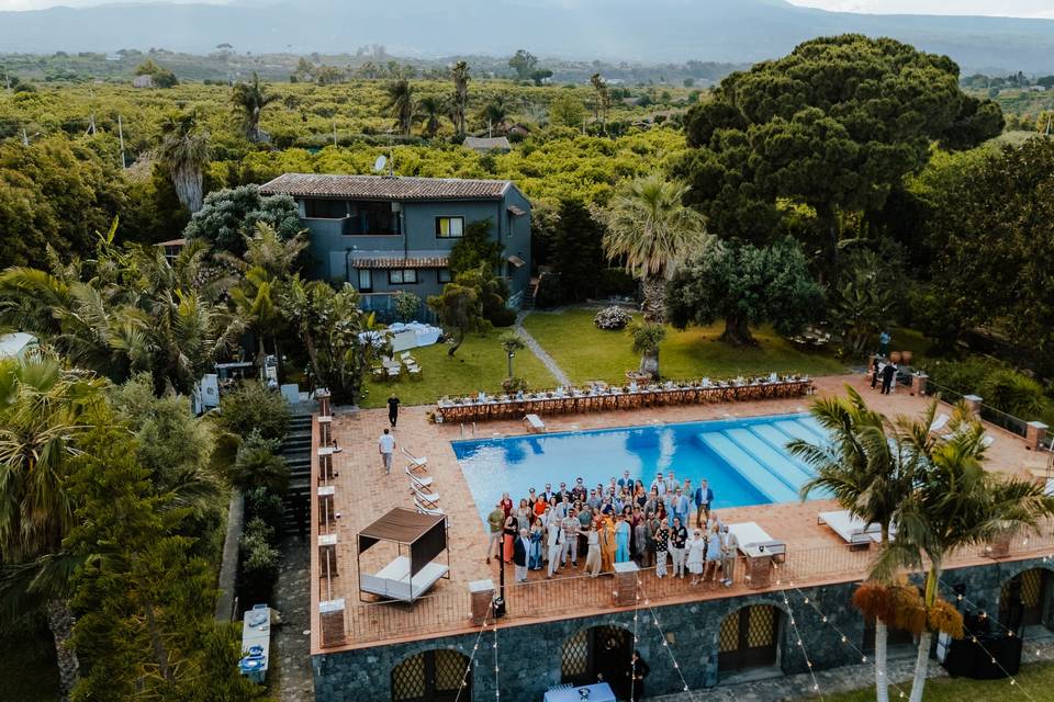 Group drone shot