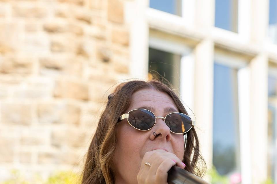 Vocalist singing