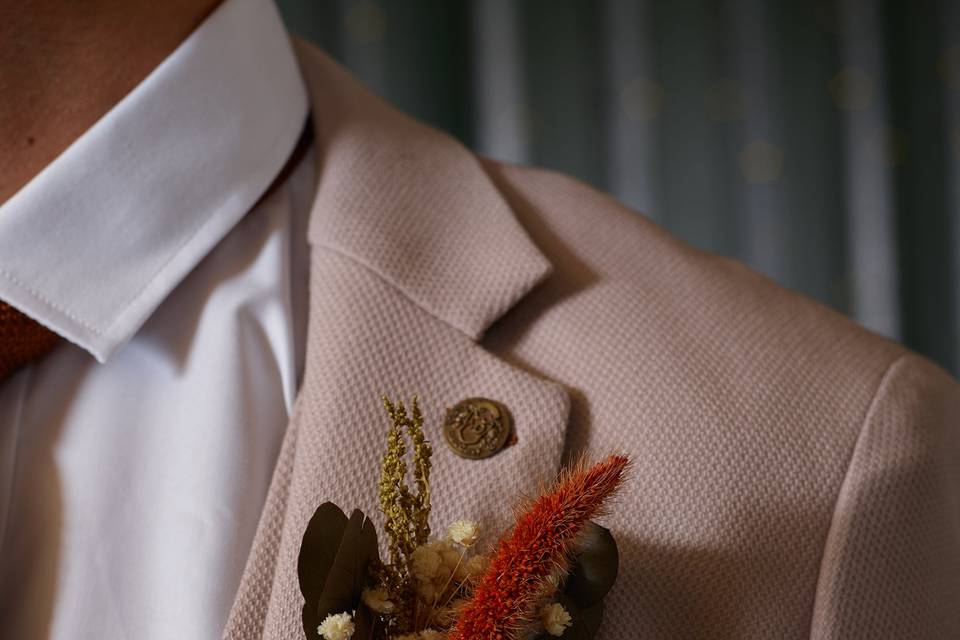 Groom's floral lapel