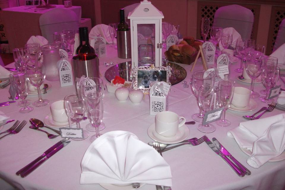 Wedding Breakfast Table Set Up