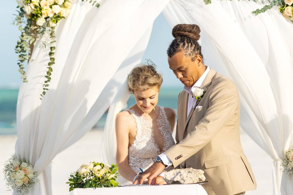 Zanzibar boho beach wedding