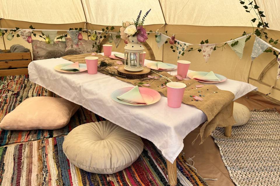 Picnic set up.
