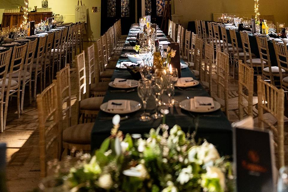 Upper hall set up