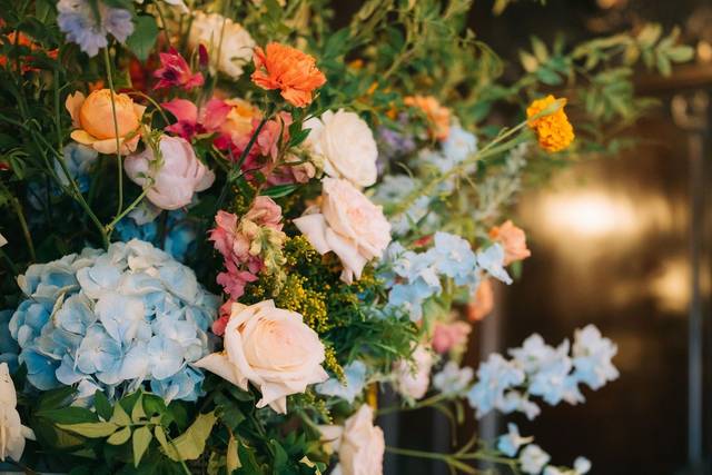Bright wedding flowers