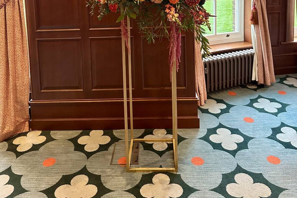 Pedestal of flowers