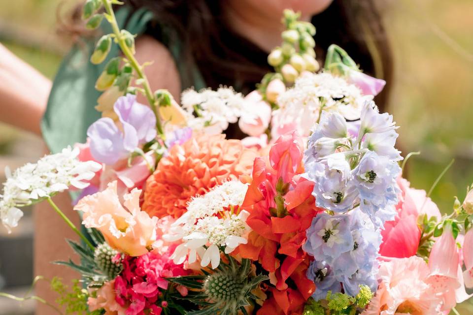 Bridesmaid bouquet coral