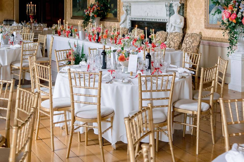 Coral wedding flowers
