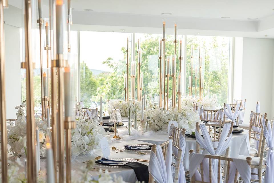 Wedding breakfast setup