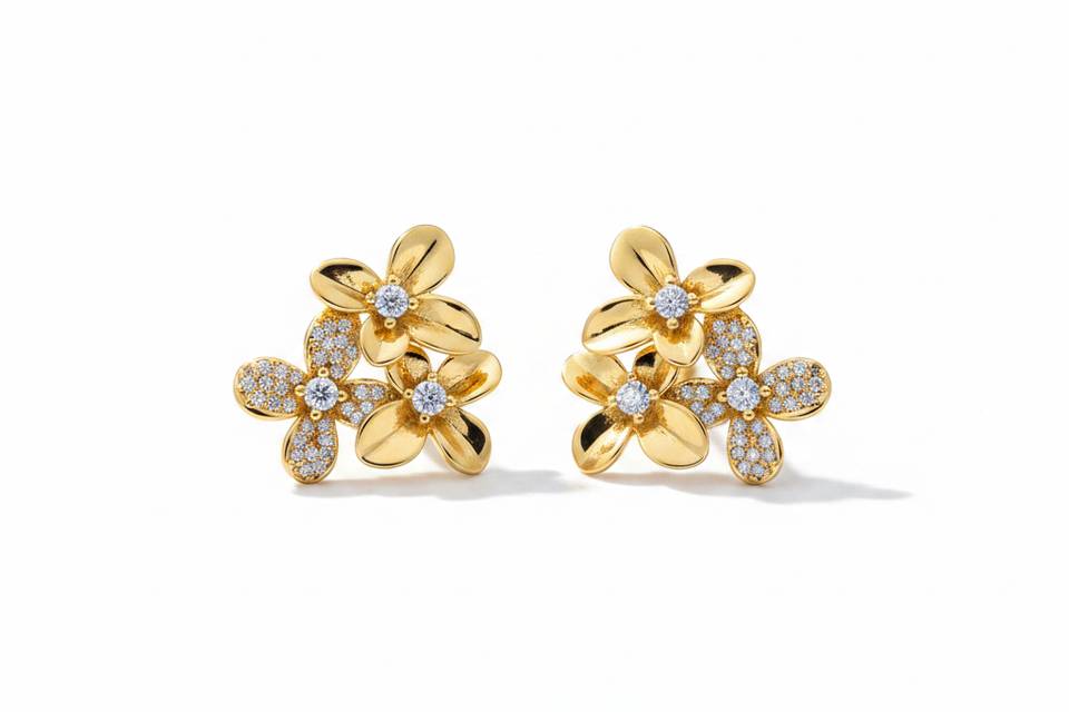 Daisy Crystal Flower Studs