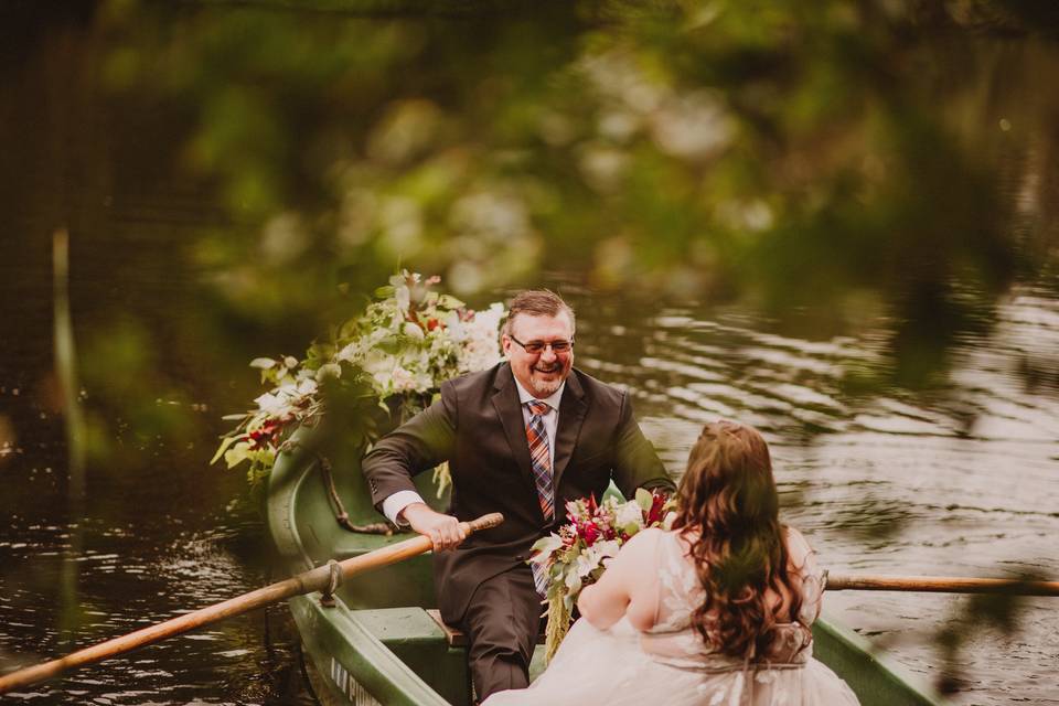 Bride's arrival by boat