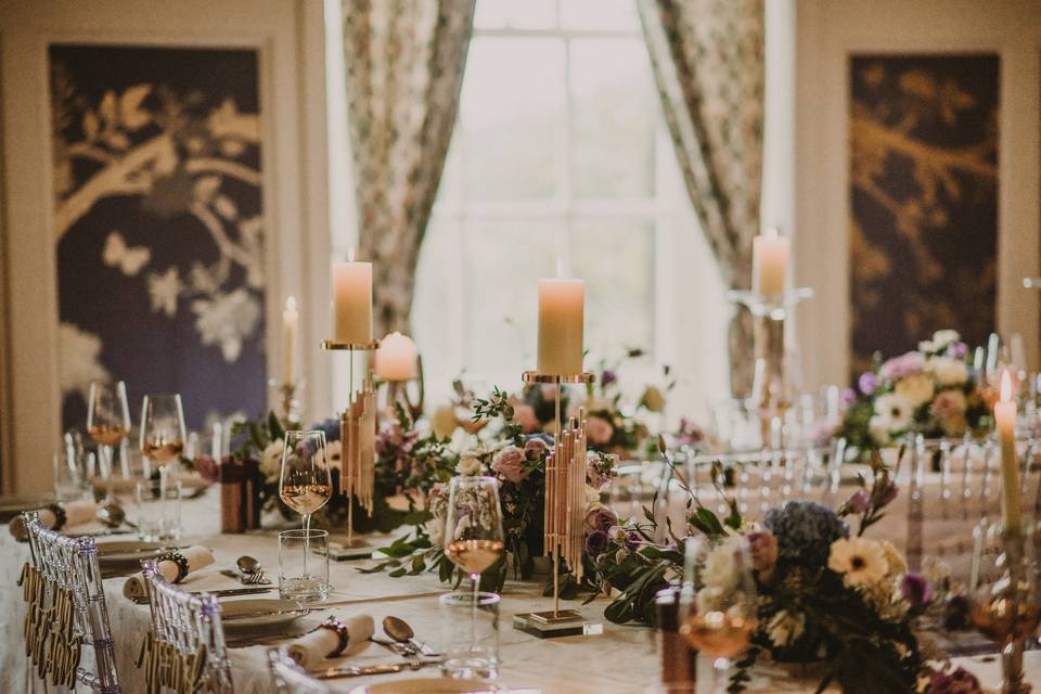 Wedding dinner in dining room