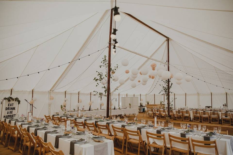 Spacious marquee interior