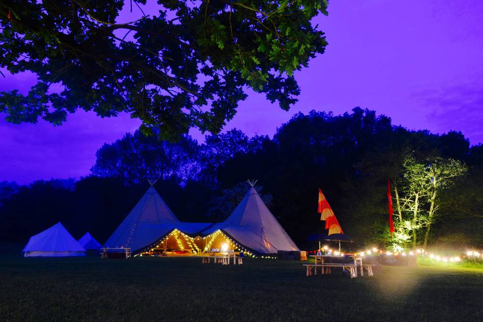 Tipi at night