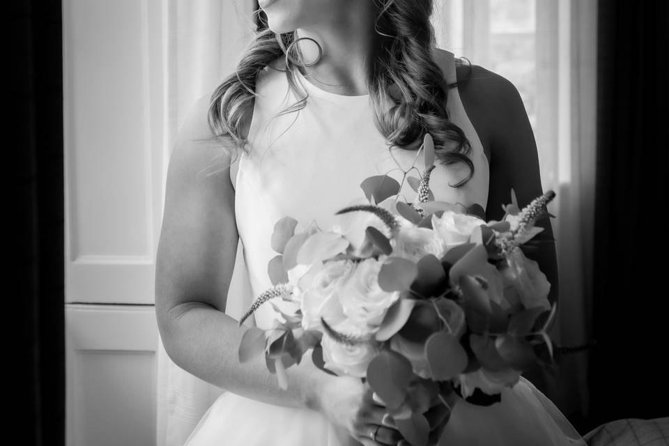 Bride by a window - Megan Guard Photography