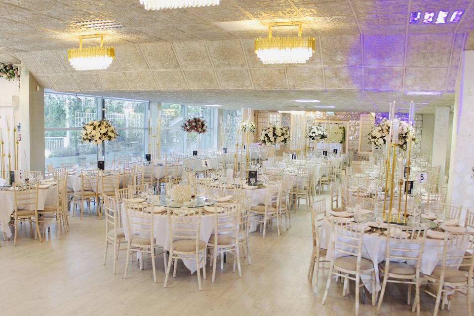 Bright and airy wedding space