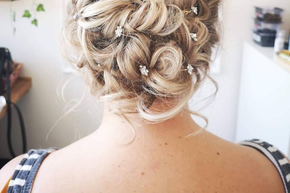 Curly hair updo