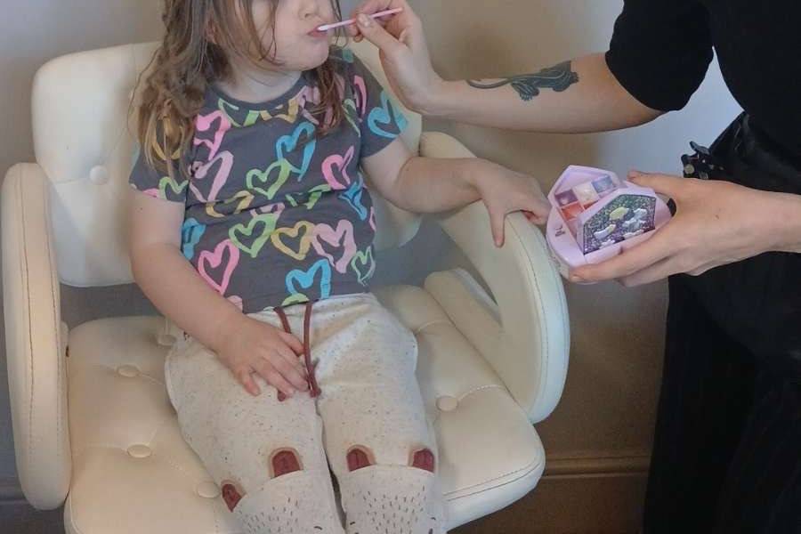 Flower girl (her own makeup)
