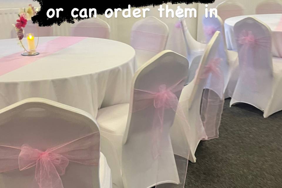 White chair covers