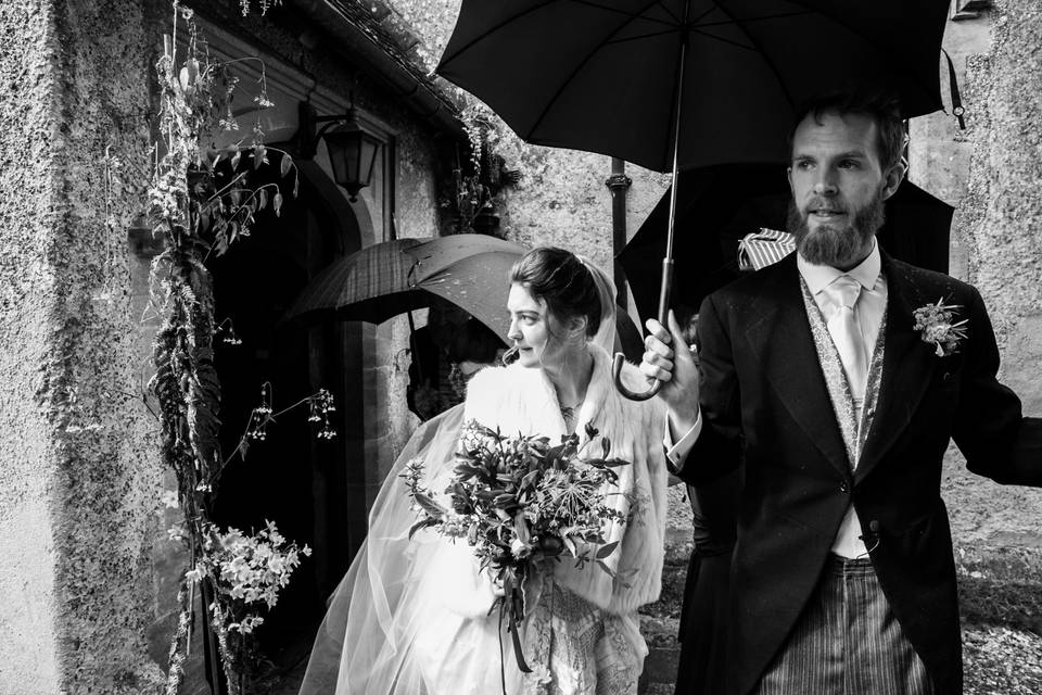 Rainy Church Wedding